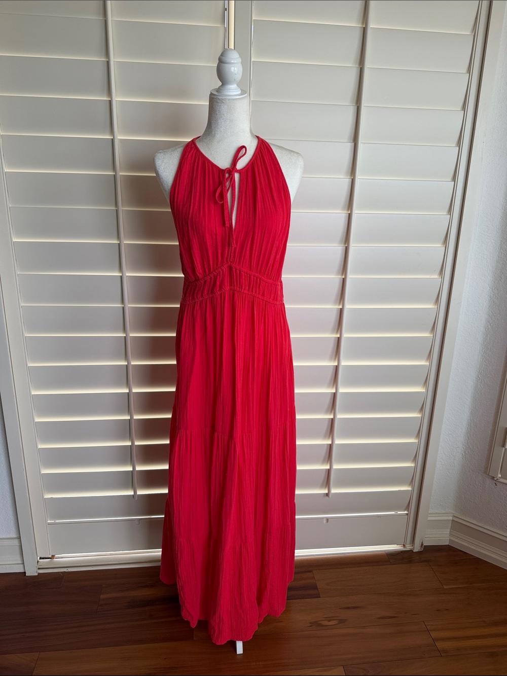 Old Navy Bright Red Halter Maxi Dress M